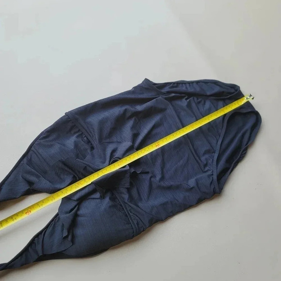 Mossimo Women's Black V-Neck Ruffle top Bathing Swim Suit One Piece Sz L - Picture 7 of 11